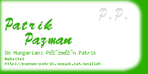 patrik pazman business card